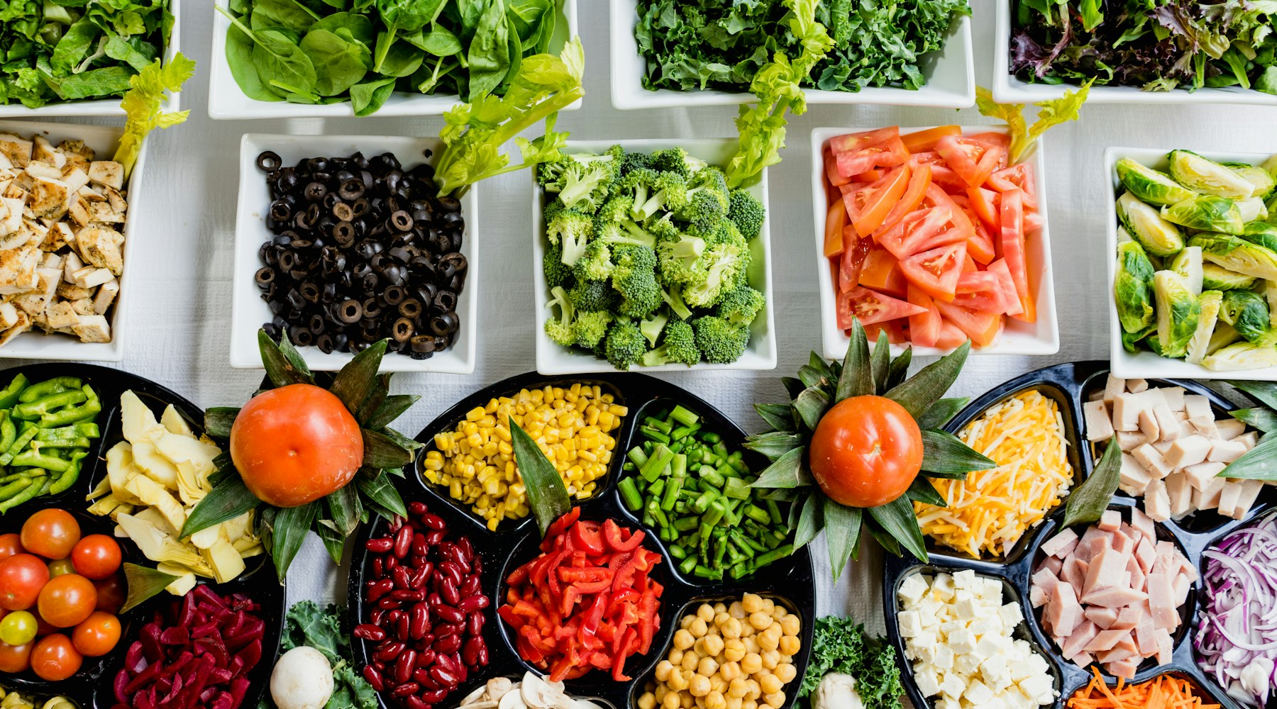 Generous weekend lunch spread on a kitchen table