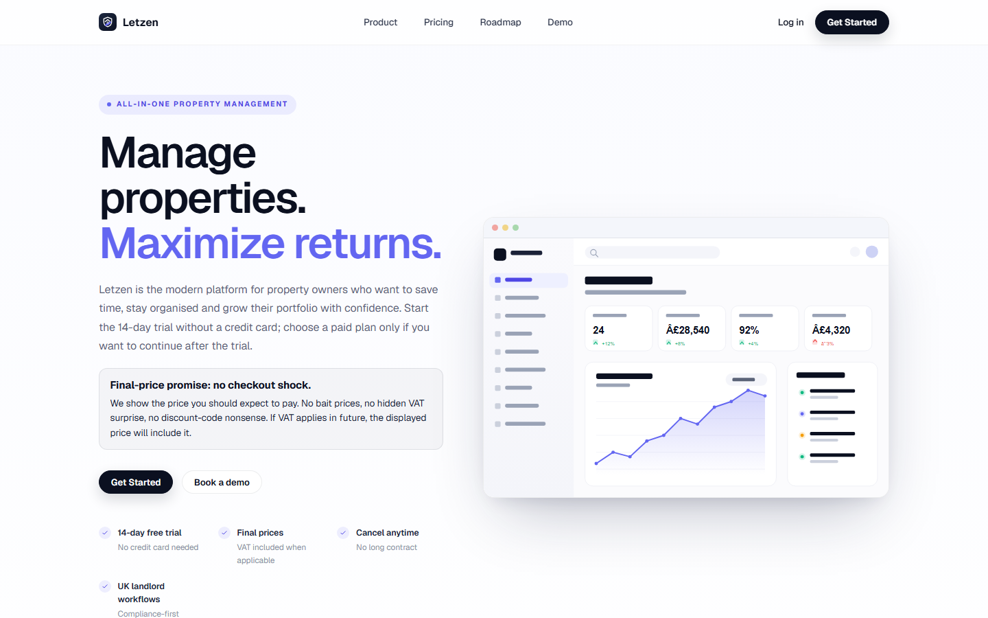 Letzen property management website preview