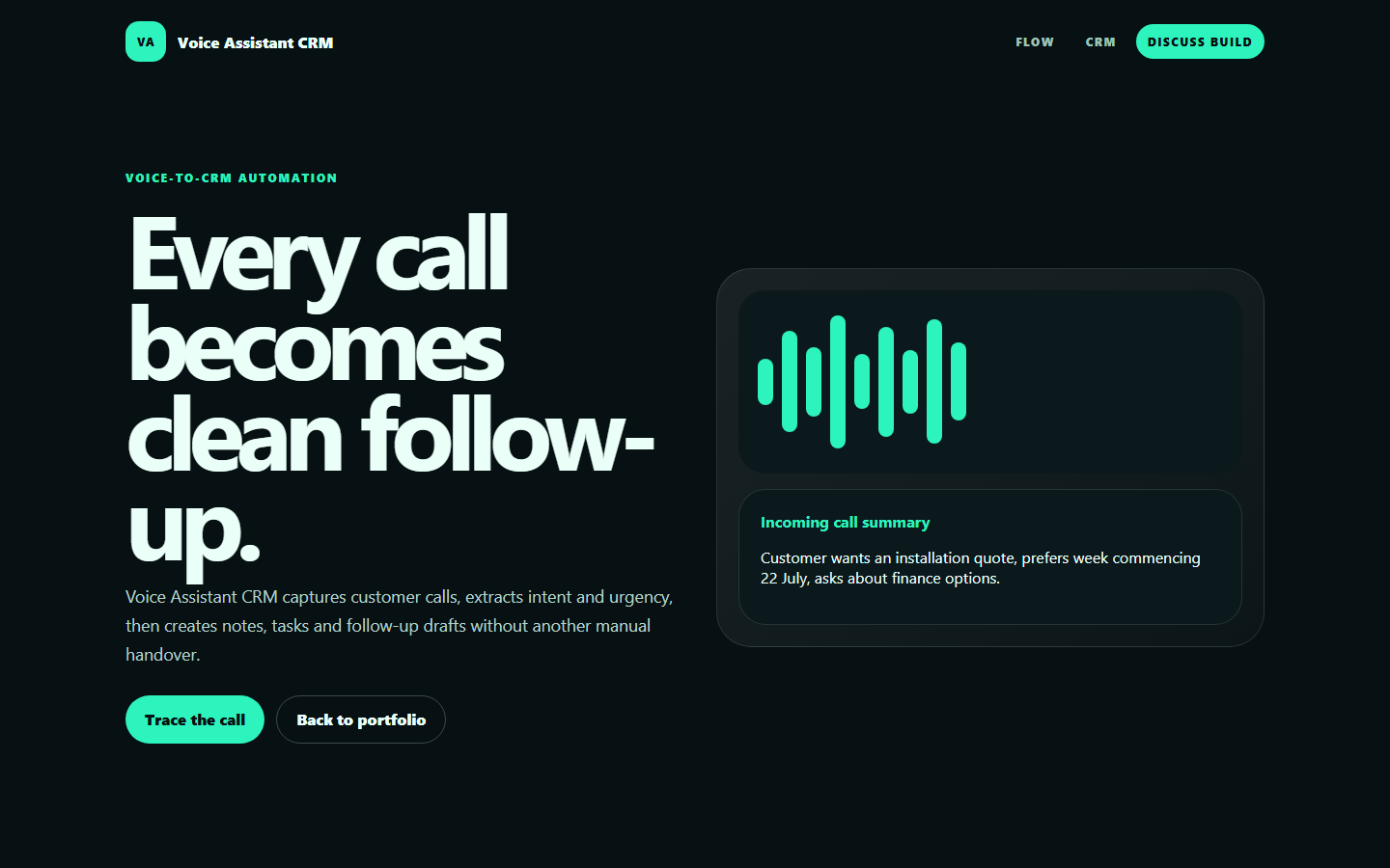 Voice Assistant CRM screenshot
